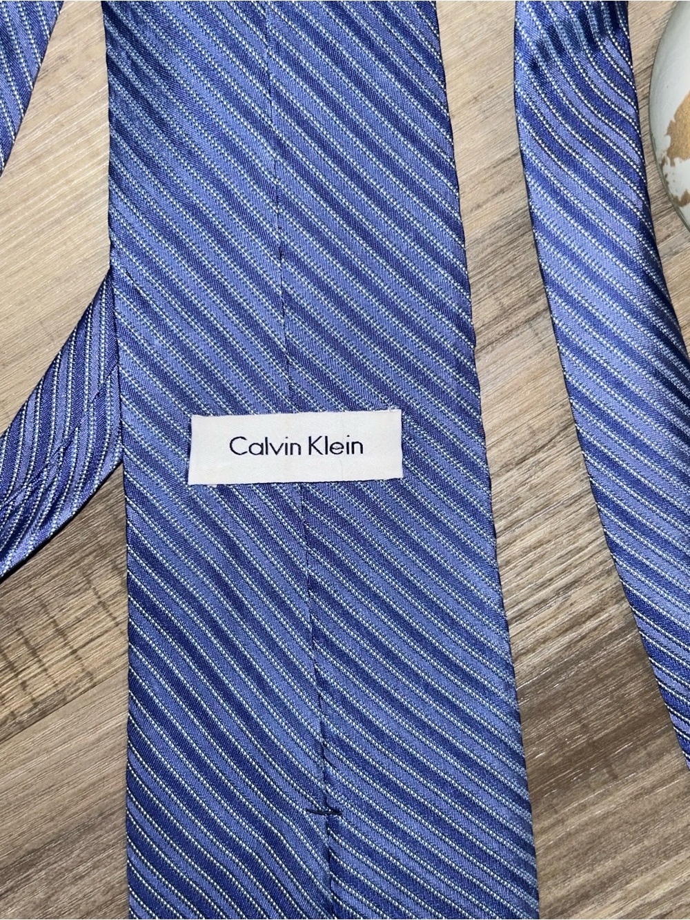 Calvin Klein Blue Diagonal Stripe Tie - Picture 2 of 5